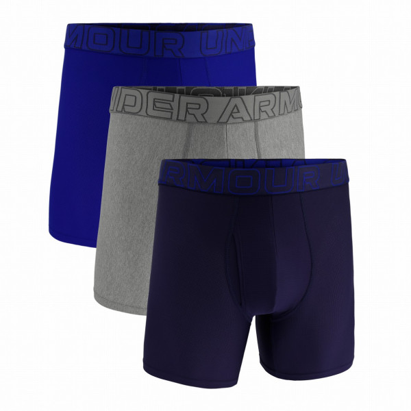 Under Armour UA Performance Tech Mesh - Solid 6in 3PK férfi boxer kék/szürke Blue