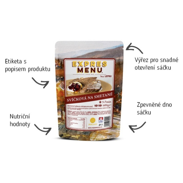 Expres menu Tejszínes marhabélszín zöldség mártással (Svíčková) 600 g