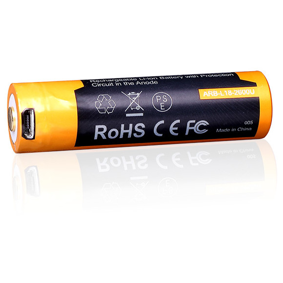 Tölthető elem Fenix 18650 2600 mAh USB Li-ion