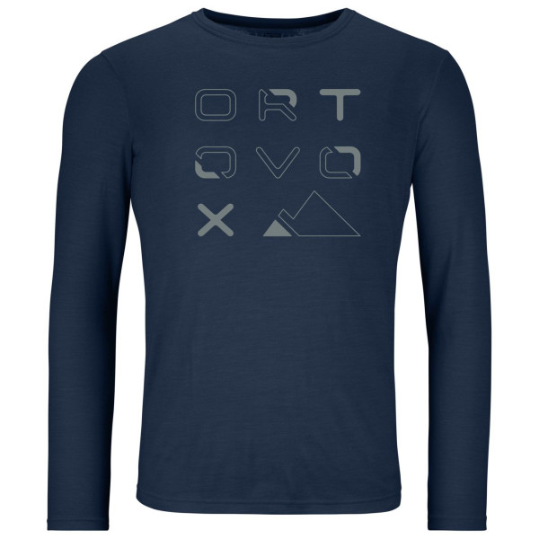 Ortovox 185 Merino Brand Outline Ls M férfi póló kék deep ocean