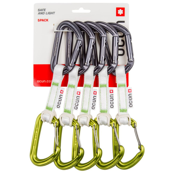 Ocún Hawk Qd Combi Bio-Dyn-Ring 15 Mm 10 Cm 5-Pack express készlet zöld/szürke