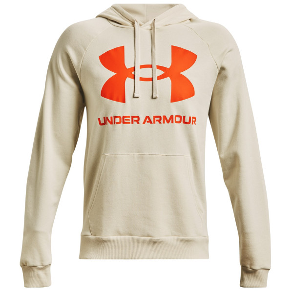 Under Armour Rival Fleece Big Logo_HD férfi pulóver szürke/narancssárga