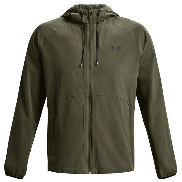 Under Armour Stretch Woven Windbreaker férfi tavaszi kabát sötétzöld MarineODGreen/Black