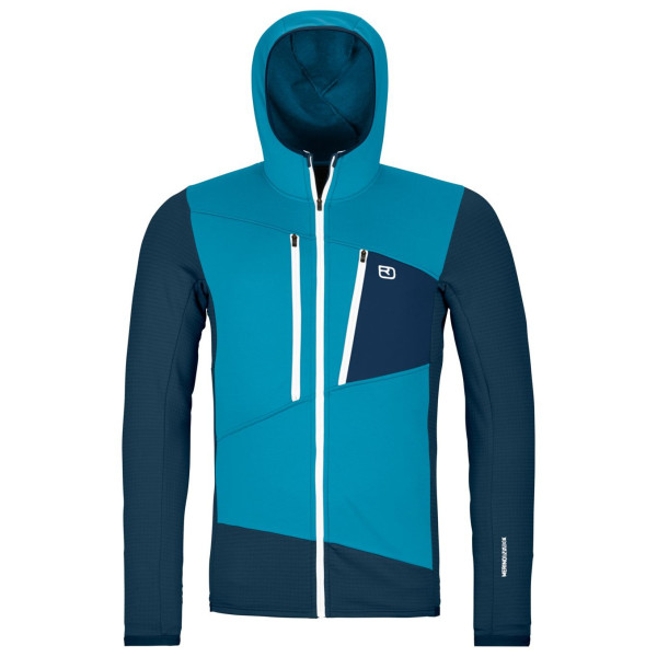 Ortovox Fleece Grid Hoody M 2024 férfi pulóver kék mountain blue