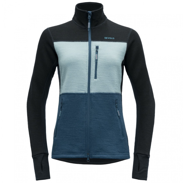 Devold Thermo Wool Jkt Wmn női funkcionális pulóver fekete/kék