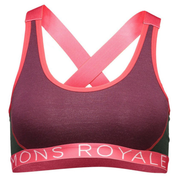 Melltartó Mons Royale Stella X-Back Bra lila Burgundy / Forest Green