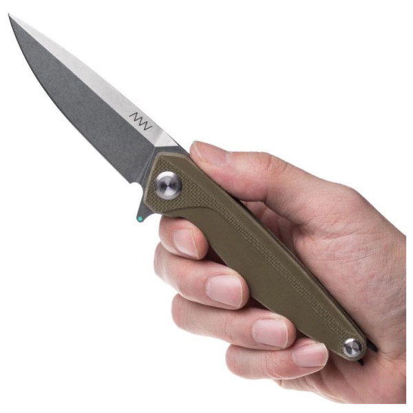 Acta non verba Z300 BB Stonewash/G10/Liner Lock zsebkés zöld olive