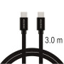 Swissten Textile USB-C / USB-C 3 m töltő és adatkábel