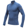 Sensor Merino Bold Roll Neck dl.rukáv férfi funkcionális póló kék Cool Blue