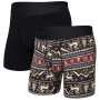 Saxx Droptemp Cooling Cotton Boxer Brf Fl 2Pk férfi boxer fekete caribou/black