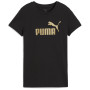 Puma ESS NO. 1 LOGO Metallic Tee női póló fekete PUMA Black-metallic gold