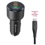 Swissten Car Charger 2x USB-C PD + USB-A, 95 W + cabel USB-C / USB-C, 1 m adapter