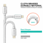 Swissten Textile USB-C / Lightning 1,2 m töltő és adatkábel