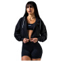 Nebbia Black zip-up hoodie Power női pulóver fekete BLACK