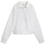 Puma CLASS Relaxed Longsleeve Polo FL női pulóver fehér White Glow Heather